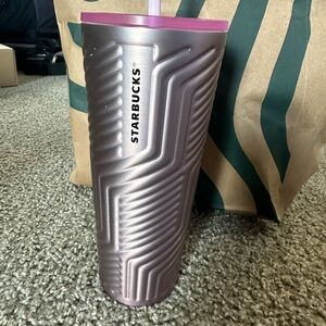 Starbucks Metallic Tumbler with Pink Lid
